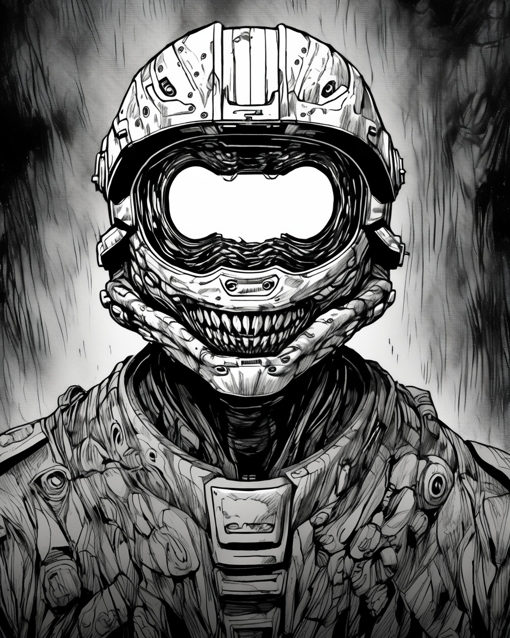 Master Chief,headshot portrait,maniacal laughter,junji ito style,inked,horror manga,<lora:XL_itoStyleLycoris:1.0>,, 8k, 4k, (highres:1.1), best quality;