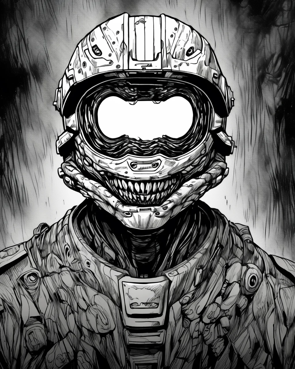 Master Chief,headshot portrait,maniacal laughter,junji ito style,inked,horror manga,<lora:XL_itoStyleLycoris:1.0>,, 8k, 4k, (highres:1.1), best quality;