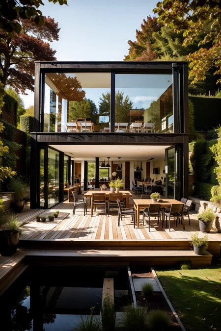 <lora:å«å¢
:0.9>,buidling,no humans,scenery,tree,table,chair,window,outdoors,day,sky,plant,building,bench,sunlight,
