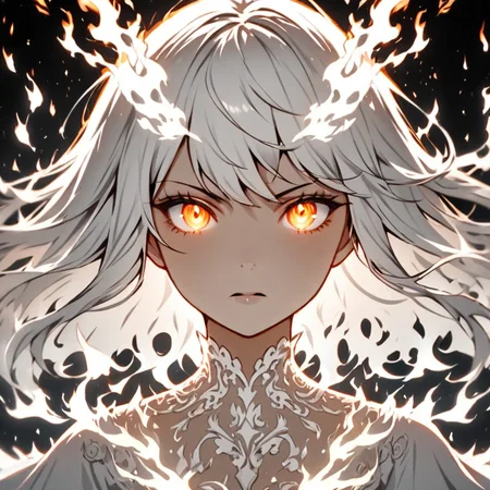 ,onfire,1girl,solo,portrait,white flames,dress
<lora:multi-colored_flames-xl-6:0.8>