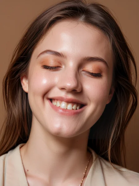 score_9, score_8_up, score_7_up, teefs44, teeth, diastema, solo, teeth, realistic, smile, closed eyes, simple background, open mouth, female focus, 1girl, brown background <lora:Teefs-000007:1>