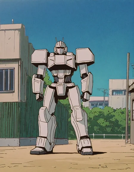 pixel-perfect masterpiece, best quality, highres, highly detailed, parody,  exaggerated features, dramatic, meme,
no humans, school yard, white mecha,  transformer, humanization, personification, building, modern,
anime screenshot, (artist: sabudenego:0.6),  (by abara heiki:0.4), by higashiyama shou, (by incase:0.4), 
 <lora:Great Teacher Onizuka 2.0 Illustrious-000063:0.75>