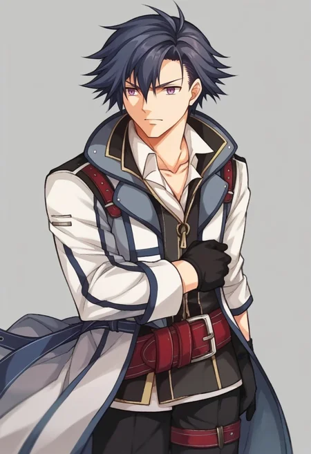 score_9, score_8_up, score_7_up, source_anime BREAK
<lora:zs_FE9PortraitsXL:1> fe9portraits, solo, cowboy shot, simple background, 1boy
<lora:rean-pdxl-nvwls-v1:1> sen3rean, black hair, white coat, black shirt, black gloves, thigh strap, red belt, black pants,