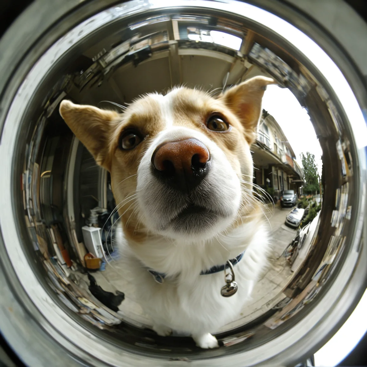 masterpiece,best quality,<lora:tbh323-sdxl:0.6>,dog in fisheye,