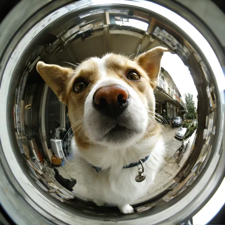 masterpiece,best quality,<lora:tbh323-sdxl:0.6>,dog in fisheye,