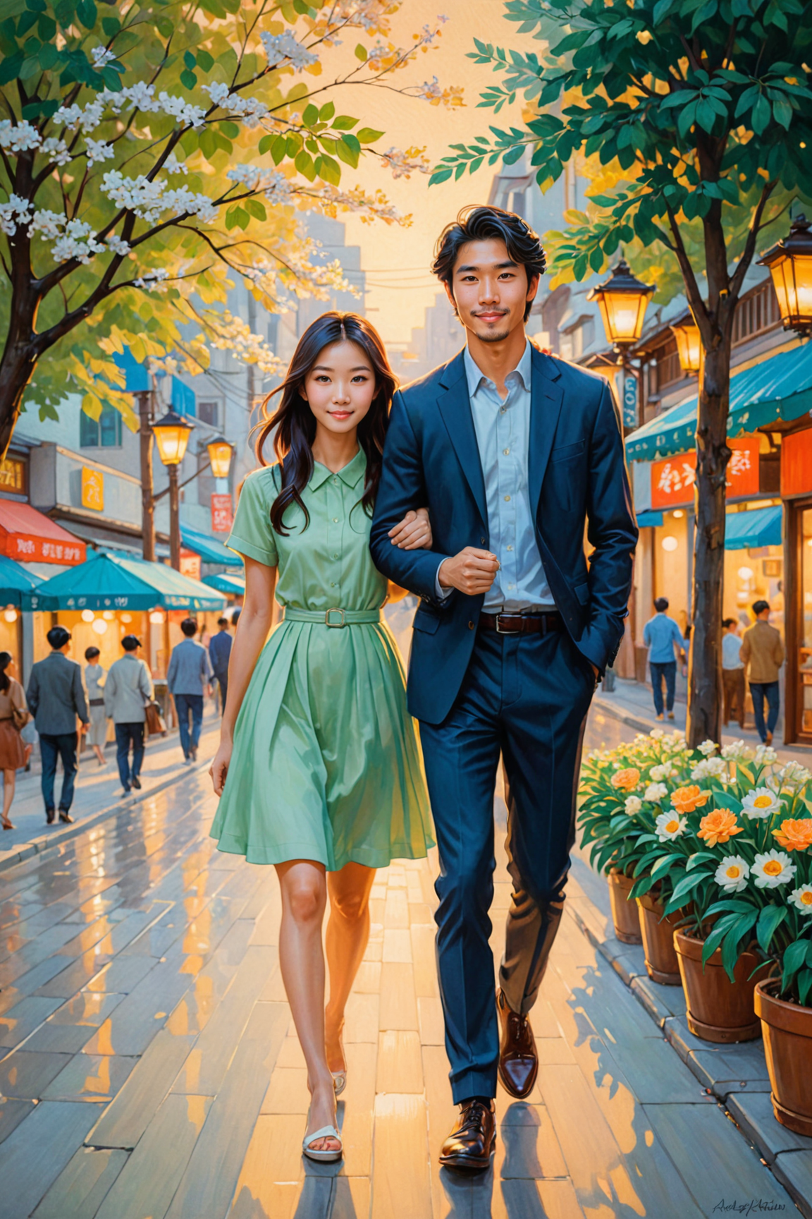 <lora:EnvyImpressionismXL01:0.75> , ,,  cute couple   , ,by Audrey Kawasaki and Don Hong-oai in the style of Yelena Zhavoronkova and Terry Redlin <lora:more_art:0.30> <lora:RMSDXL_Enhance:0.45> <lora:RMSDXL_Creative:0.45> <lora:RMSDXL_Photo:0.45> <lora:RMSDXL_Darkness_Cinema:0.45> <lora:clothing_slider:0.00> <lora:great_lighting:1.00> <lora:aesthetic:1.00> <lora:looking_at_viewer:1.00> <lora:photorealistic_portrait_v2:0.25> <lora:attractive_v2:0.10> <lora:extremely_detailed_v2:0.25> <lora:add_detail:0.75> <lora:perfect_eyes:0.25> <lora:perfect_hands:0.50>