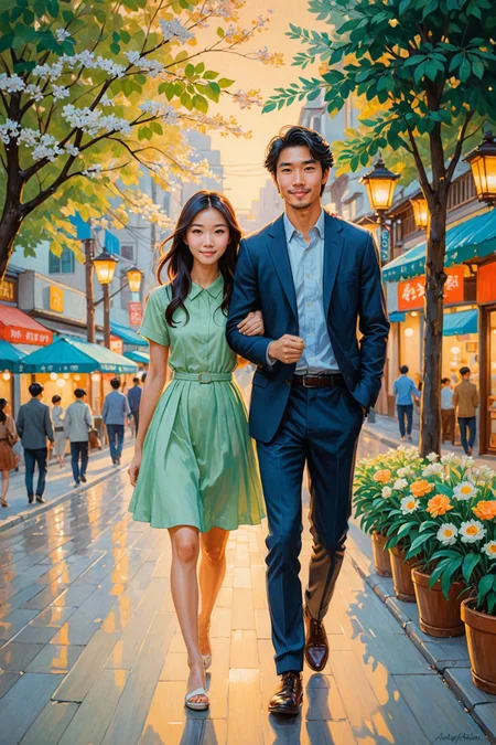 <lora:EnvyImpressionismXL01:0.75> , ,, cute couple , ,by Audrey Kawasaki and Don Hong-oai in the style of Yelena Zhavoronkova and Terry Redlin <lora:more_art:0.30> <lora:RMSDXL_Enhance:0.45> <lora:RMSDXL_Creative:0.45> <lora:RMSDXL_Photo:0.45> <lora:RMSDXL_Darkness_Cinema:0.45> <lora:clothing_slider:0.00> <lora:great_lighting:1.00> <lora:aesthetic:1.00> <lora:looking_at_viewer:1.00> <lora:photorealistic_portrait_v2:0.25> <lora:attractive_v2:0.10> <lora:extremely_detailed_v2:0.25> <lora:add_detail:0.75> <lora:perfect_eyes:0.25> <lora:perfect_hands:0.50>