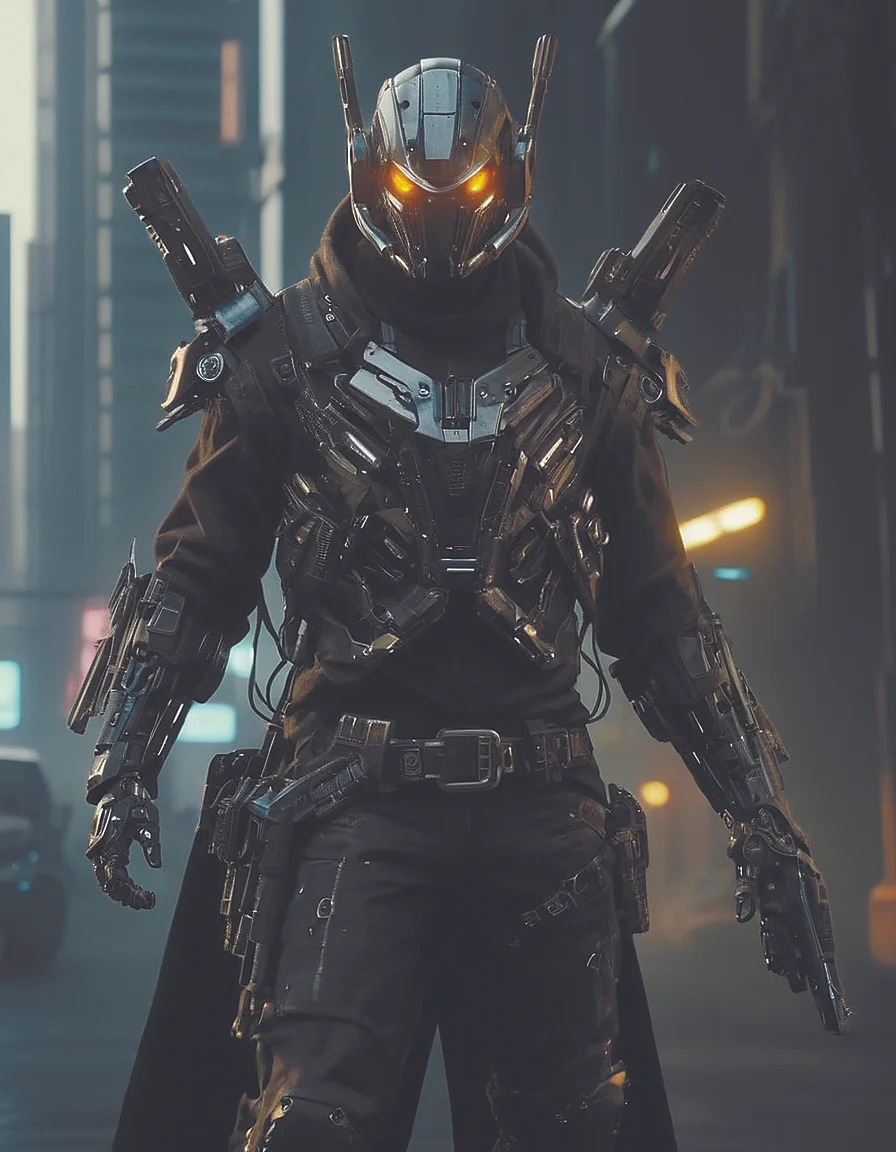 futuristic bounty hunter,cyberpunk junkies,cowboy 3d/2d,starship,evil robots cyberpukai <lora:CyberPunkAIp:0.8>,future city,diegocr,science fiction <lora:Future_Citys_xl-000012:0.7>,Ghost,TransformersStyle <lora:TransformersStyleXL-000009:0.5>