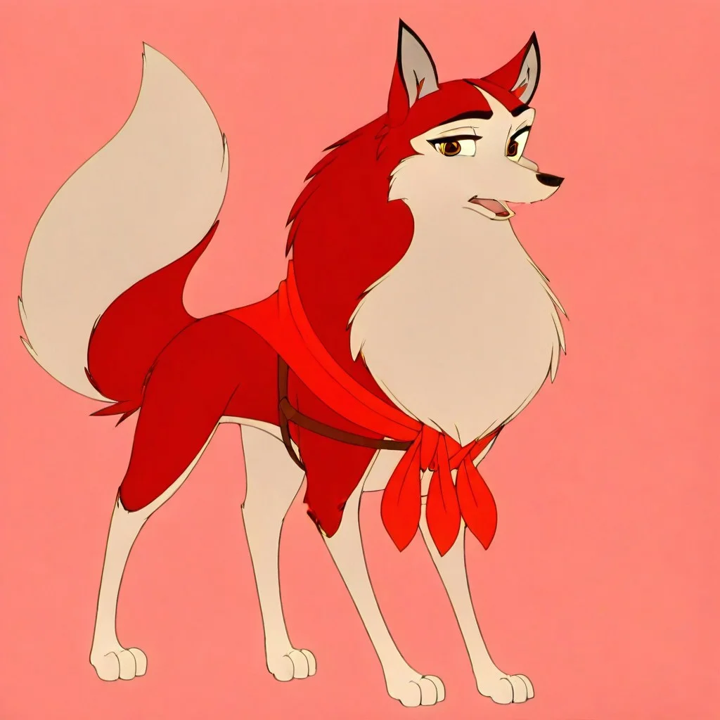 Jenna, amber eyes, fluffy neck,  red fur, jenna\(balto\), red fur, two tone fur, canine, amber eyes, female, ((((((front view)))))), (((looking at viewer))), (((looking straight ahead))), (smug), (((eyelashes))), (((no neckwear except pink heart necklace))), tough, solo, happy, smiling, flirty, (((feral))), no background, quadruped, (((standing tall))), four paws, ((((((full body view)))))), standing confidently, (((smirk))), sneer, (((mostly open eyes))), (((open mouth))), sassy, head held high,