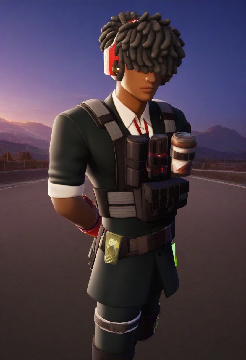 score_9, score_8_up, score_7_up, score_6_up, score_5_up, score_4_up, BREAK <lora:Lunas-FortniteStyle-SDXL-A1:1>,toned male, 1boy, daylight, face focus, good looking face, accurate face, face detail,
kwame, dark skin, afro locs hairstyle, red over‑ear headphones, (green slim‑fit suit), black tactical vest, red fingerless gloves, white futuristic boots, modern weapons belt, ingame
office, posing, dramatic lighting, dynamic pose, dramatic scene, full body view, accurate shadows, ((hands behind back, standing)), turned to the viewer, looking at viewer, volumetric lighting,