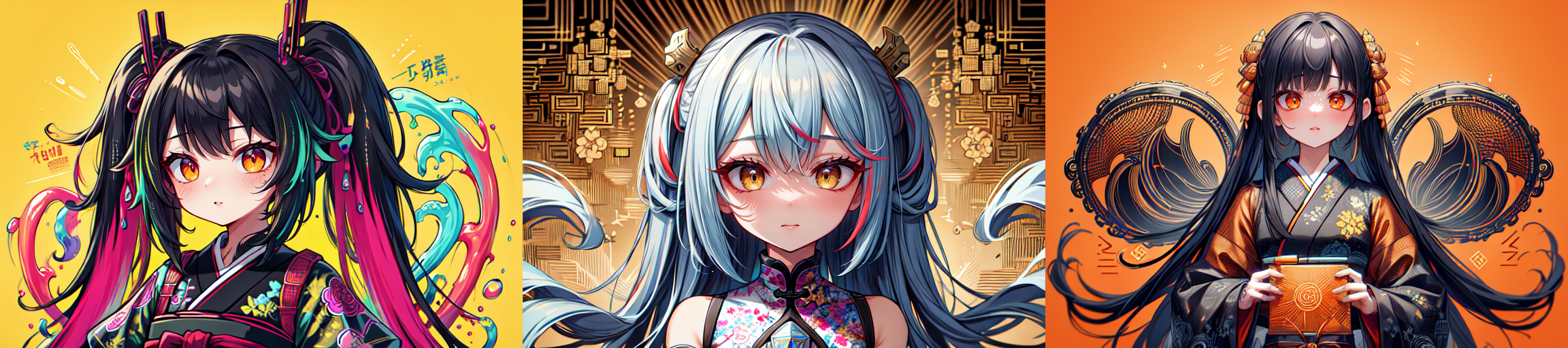 highly insanely detailed, masterpiece, top quality, best quality, highres, 4k, 8k, RAW photo, (very aesthetic, beautiful and aesthetic), 
__lazy-wildcards/subject/style-elem/code_style/prompts__, 
<lora:CodeStyle (half generic class)_564920:0.8>, 
(1girl:1.3), 1other, 
__lazy-wildcards/dataset/background__,âââ