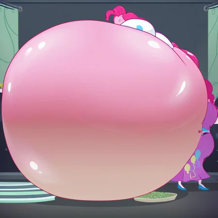 belly size bigger than main body)), (gigantic belly:2.0), goddess, Pinkie Pie, Equestria Girls