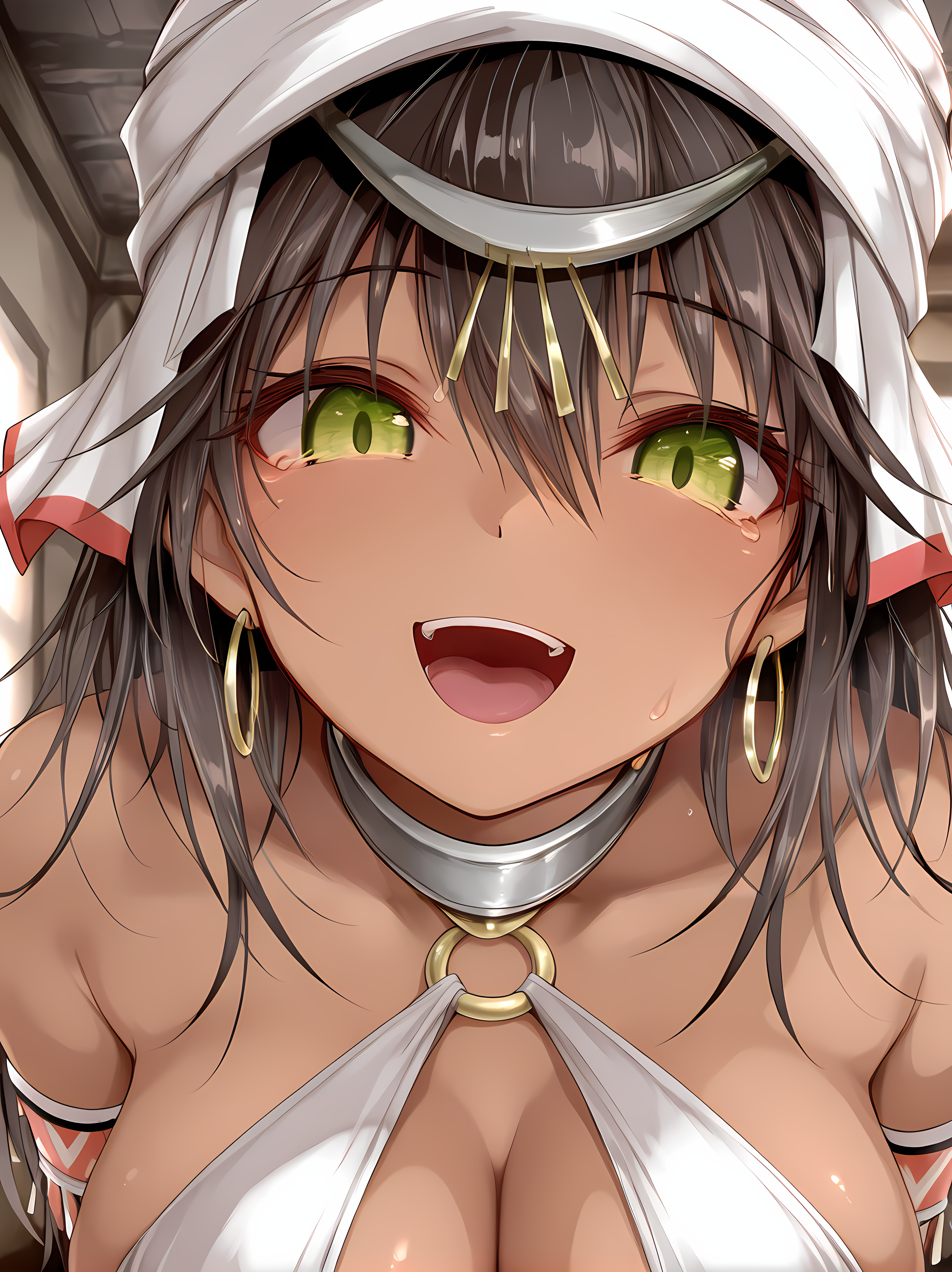 1girl,solo,airi,73tunnel,<lora:Airi_Illustrious:0.8>,indoors,large breasts,portrait,eye focus,smile,close-up,open mouth,:D,, masterpiece, best quality, amazing quality, very aesthetic, absurd, newest, detailed eyes