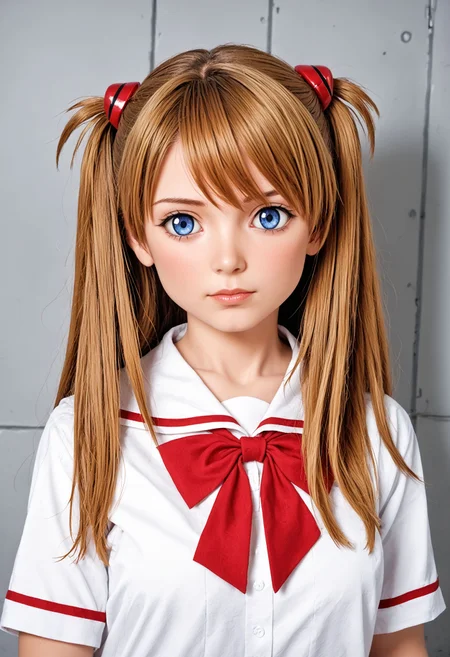 <lora:Hyper-SDXL-8steps-lora:1> zPDXLrl, score_9, score_8_up, score_7_up, score_realistic, best quality, intricate details, perfect anatomy, realistic, hyperrealistic, photo, professional lighting, ultra highres, extremely detailed, detailed eyes BREAK
1girl, clothed, expressionless, upper body, souryuu asuka langley, (neon genesis evangelion:0.8), brown hair, twintails, blue eyes, school uniform,
outdoors, city, tokyo, japan,
<lora:anime_lovedoll_XL(pony)v11:0.7>