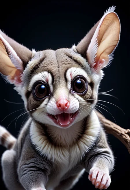 masterpiece,ASCII,8k.absurdes,intricate,maximum resolution, hyper detailed,
portrait of a sugar glider,full body,in flight,flying