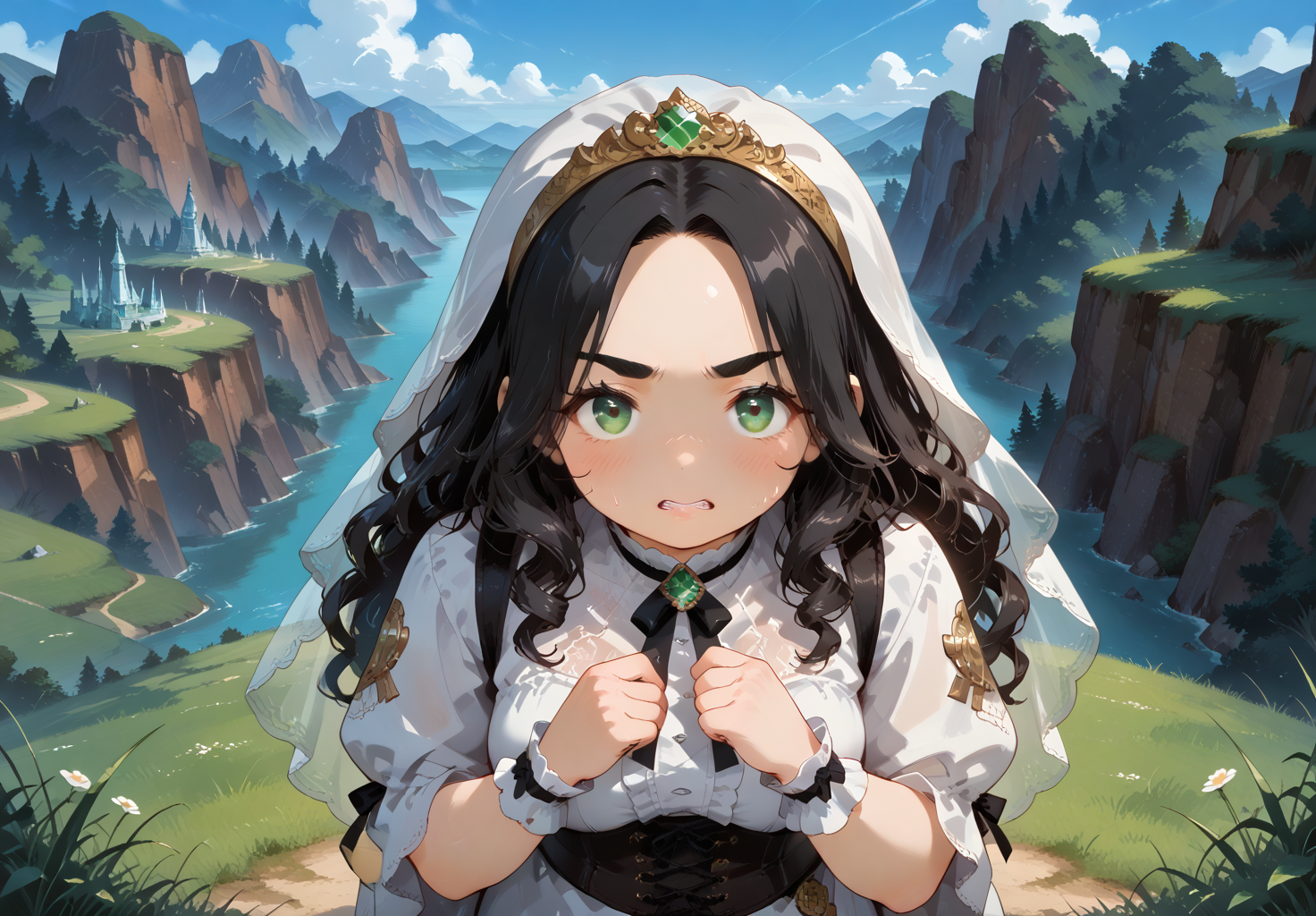 IllusP0s, PonyScores7, source_anime, ah1, IllustriousQual, interesting, exciting, spectacular, wonderful, 
BREAK <lora:xl_more_art-full_v1:0.2>, <lora:aesthetic_anime_v1s:0.2>, <lora:EpicF4nta5yXL:0.2>, <lora:detailxl:0.2>, detailxl, <lora:Fant5yP0ny:0.2>, amazing quality, best aesthetic, absurdres, illustration, Volumetric_Lighting, ultra-detailed, very aesthetic, intricate details, best_quality
BREAK ((Emerald flames lick up from the wrist, engulfing the hand in a verdant inferno)),
BREAK Stable_Yogis_PDXL_Positives, AS-Adult, <lora:Complicated fantasy portrait - XL Pony V2.0:0.2>, bad-hands-5, <lora:HDA_Detailer:0.3>, <lora:natsumi_style:0.5>, <lora:by_usakun-pony:0.4>, by usakun, <lora:Akina_Bbw_Style_-_PonyXL:0.2>, AkinBw, ((upside-down)),
BREAK 1girl, mature female, (curvy), round-chin, caucasian, <lora:ETO_OC_Illustrius:0.5>, eto_oc, skindentation, (plump), thick thighs, wide hips, busty, voluptuous, <lora:venus body PonyXL:0.3>, <lora:shinyskin2:0.2>, glistening skin, HDA_FatGirlXL, 
BREAK ((<lora:Mesh_Corset:0.8>, M3sh, Mesh Corset, Corset with Black Mesh)),
BREAK (curly hair), long hair, (black hair:1.4), (parted hair:1.7), messy hair, kinky curls, <lora:hairdetailpxl:0.2>, hairdetailpxl,
BREAK (half green and brown eyes), (colorful eyes), (multicolored eyes), (downturned eyes:1.4), <lora:expressive eyes:0.2>, expressive eyes, <lora:eyedetailpxl:0.2>, eyedetailpxl, <lora:Eyes_High_Definition:0.2>, EyesHD, (round face:1.2), (thick eyebrows:1.3), (plump face), <lora:Round_face:0.2>, lips, 
BREAK ((grimace expression)), <lora:Expressive_H:0.2>, Expressiveh, <lora:Emotional_Anime_Expressions_PonyXL_Concept:0.2>, emotional, <lora:Best_Facial_Expression_LoRA_PONY:0.2>, looking at viewer, <lora:Detailed expressive EXEV style -XL Pony V1.0:0.2>, FaceDetail,
BREAK (((at the majestic yosemite national park, adventurers explore granite cliffs, cascading waterfalls, and pristine meadows, el capitan, half dome, and bridalveil fall stand as iconic landmarks within this pristine wilderness))), <lora:Background Detailer - SDXL:0.8>, 4k, 8k, Ultra HD, Masterpiece, Best quality, Detailed background, <lora:Add_more_details_V2_XLpony:0.4> full_details,