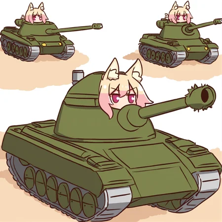 <lora:kemomimi_xl_lion:1>objectification,,tank,ground vehicle,Kemomimi personating as a tank.