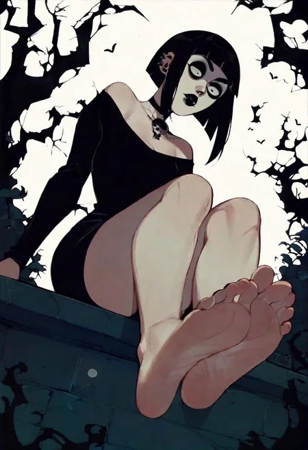 score_9, score_8_up, score_7_up, score_6_up, score_5_up, score_4_up,source_anime, 2d anime, shoggoth, shoggoth woman, shoggoth slut, sexy shoggoth, motion, erotic, porn, horror, dead eyes,, stone ritual site, night, full moon, sitting, showing feet, perfect feet, perfect soles,