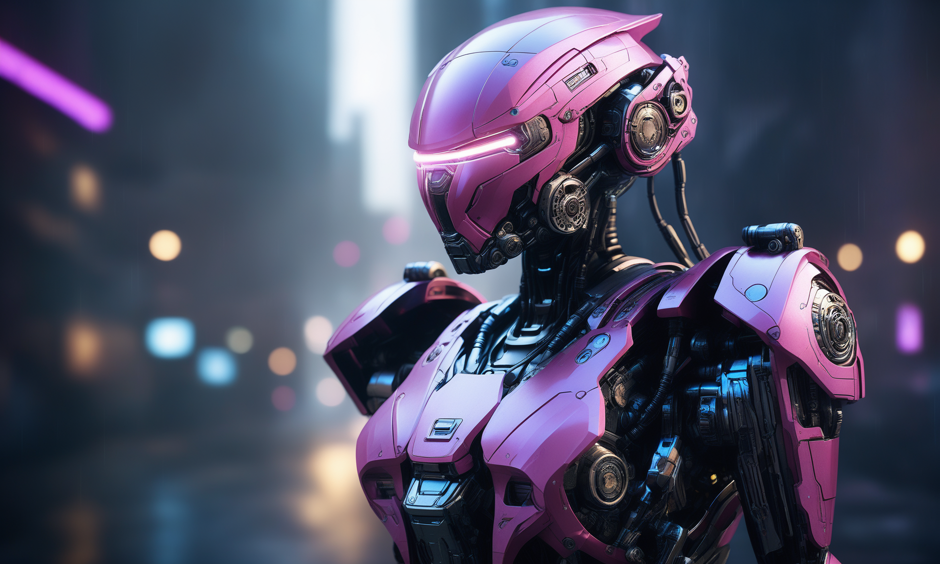 <lora:mechcd_xl-000007:0.8>,a (mechcd_xl,mech,cyberpunk,shiny,glowing,mechanical parts,joints,military) girl statue,pink theme,female focus,no humans,solo,long-focus,tilt-shift,outdoors,cityscape,at night,dim light,science fiction,dystopian,futuristic,intricate,still life,front view,facing viewer,looking at viewer, emotional,harmonious,high budget,moody,epic,gorgeous,perfect lighting,realistic,photorealistic,photographic,photo (medium),real,moody lighting,volumetric lighting,reality ray tracing,8K,HDR,UHD,masterpiece,best quality,highly detailed,high resolution,finely detail,extremely detailed,ultra detailed,wallpaper