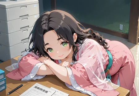 IllusP0s, PonyScores7, source_anime, ah1, IllustriousQual, interesting, exciting, spectacular, wonderful, 
BREAK <lora:xl_more_art-full_v1:0.2>, <lora:aesthetic_anime_v1s:0.2>, <lora:EpicF4nta5yXL:0.2>, <lora:detailxl:0.2>, detailxl, <lora:Fant5yP0ny:0.2>, amazing quality, best aesthetic, absurdres, illustration, Volumetric_Lighting, ultra-detailed, very aesthetic, intricate details, best_quality
BREAK ((Guiding the Souls to the Afterlife)),
BREAK Stable_Yogis_PDXL_Positives, AS-Adult, <lora:Complicated fantasy portrait - XL Pony V2.0:0.2>, bad-hands-5, <lora:HDA_Detailer:0.3>, <lora:natsumi_style:0.5>, <lora:by_usakun-pony:0.4>, by usakun, <lora:Akina_Bbw_Style_-_PonyXL:0.2>, AkinBw, ((High Shutter Speed shot)),
BREAK 1girl, mature female, (curvy), round-chin, caucasian, <lora:ETO_OC_Illustrius:0.5>, eto_oc, skindentation, (plump), thick thighs, wide hips, busty, voluptuous, <lora:venus body PonyXL:0.3>, <lora:shinyskin2:0.2>, glistening skin, HDA_FatGirlXL, 
BREAK ((<lora:0758 Peach Blossom Hanfu_v1_pony:0.8>, ruanyi0758, hanfu, pink dress, see-through, shawl, wide sleeves, jewelry)),
BREAK (curly hair), long hair, (black hair:1.4), (parted hair:1.7), messy hair, kinky curls, <lora:hairdetailpxl:0.2>, hairdetailpxl,
BREAK (half green and brown eyes), (colorful eyes), (multicolored eyes), (downturned eyes:1.4), <lora:expressive eyes:0.2>, expressive eyes, <lora:eyedetailpxl:0.2>, eyedetailpxl, <lora:Eyes_High_Definition:0.2>, EyesHD, (round face:1.2), (thick eyebrows:1.3), (plump face), <lora:Round_face:0.2>, lips, 
BREAK ((intrigued expression, Raised eyebrow, soft smile, curious gaze expression)), <lora:Expressive_H:0.2>, Expressiveh, <lora:Emotional_Anime_Expressions_PonyXL_Concept:0.2>, emotional, <lora:Best_Facial_Expression_LoRA_PONY:0.2>, looking at viewer, <lora:Detailed expressive EXEV style -XL Pony V1.0:0.2>, FaceDetail,
BREAK (((a classic newsroom, with wooden desks, typewriters, filing cabinets, and a sense of urgency))), <lora:Background Detailer - SDXL:0.8>, 4k, 8k, Ultra HD, Masterpiece, Best quality, Detailed background, <lora:Add_more_details_V2_XLpony:0.4> full_details,
