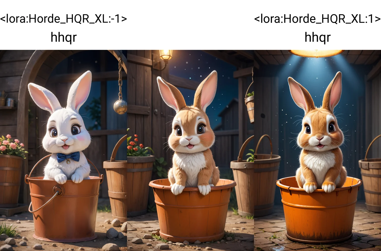 <lora:Horde_HQR_XL:-1> hhqr chibi, 1rabbit sitting on a bucket pondering his happy life, masterpiece, best quality, highly detailed, sharp focus, dynamic lighting, vivid colors, texture detail, particle effects, storytelling elements, narrative flair, 16k, UE5, HDR, subject-background isolation
