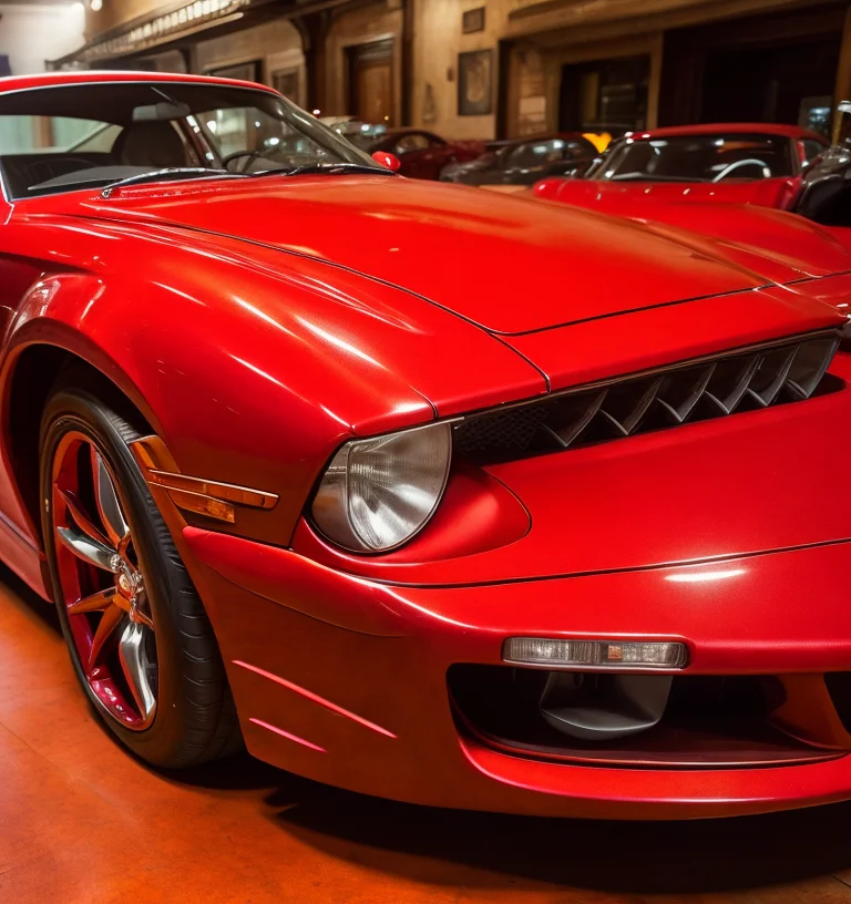 cars red, intricate detail ,dark background , HD. Photograph , in table((realism)), extremely high quality RAW photograph, ultra detailed photograph, sharp focus, high resolution, (detailed skin:1,3),high quality, film grain, Fujifilm XT3,Highly Detailed, movie, (Cinematic Photo:1.3) of (Realistic:1.3)