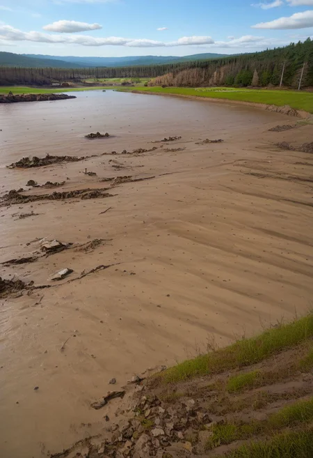 picturesque lake surrounded by a forest but is in a polluted dystopian landscape, in the foreground there is lake sign with the text" Croeso y llyn gellynoth. Oes yn y cont Iwan dewch"text:" <lora:text:.8>, human fecal matter on floor, wasteland, <lora:falloutlandsdxl:0.8>, falloutlandsdxl, landscape, best quality, masterpiece, ruined city, nuclear explosion, mushroom cloud