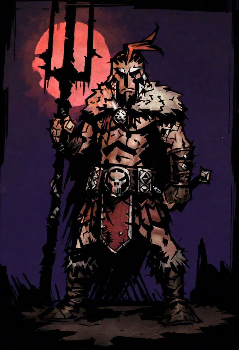 comicish artwork in dgst artstyle, Pagan warrior
