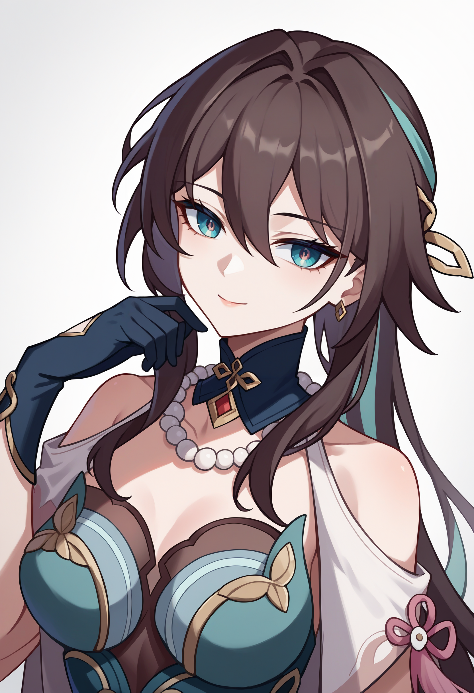 score_9, score_8_up, source_anime,female, <lora:wrenchhsrruanmeixl:1>,hsrruanmei,gloves, portrait, light smile, head tilt,