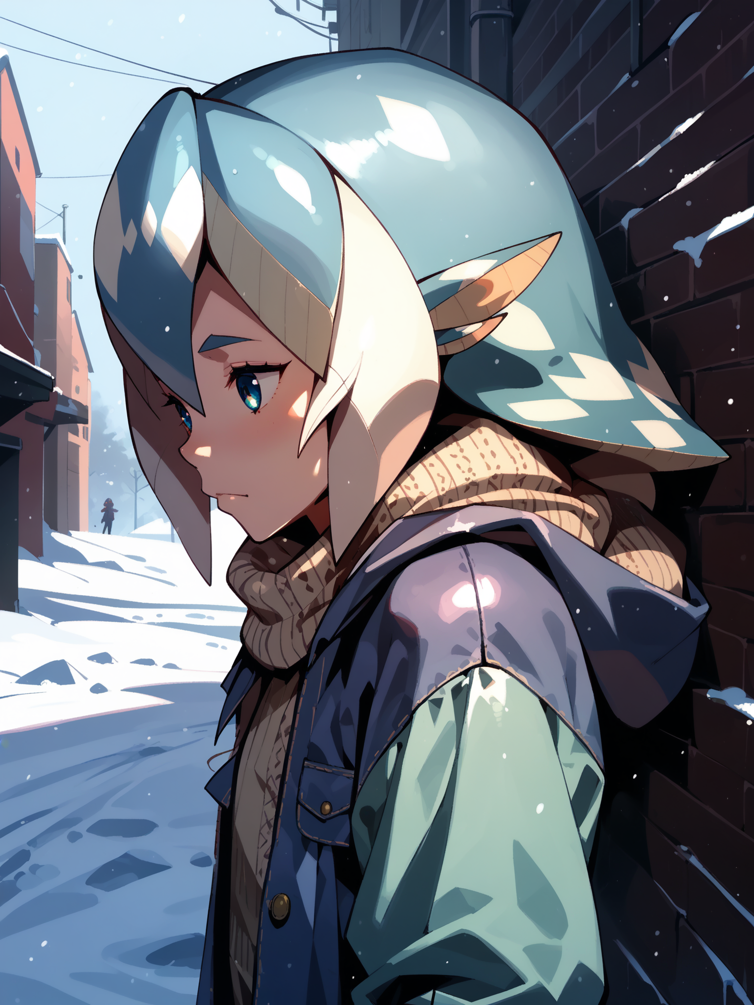 (upper body, solo:1.1) <lora:happy_tentacle-paisci-v0.1-000028:1>, ht_paisci, (petite:1.2), <lora:Shed_The_Skin's StS_age_slider_v1_initial_release:-1.1> ( :1.1) ( , , ( :1.2) , , (looking at another:1.2) :1.2) , outdoors, vegetation, ( :1.1), winter, snow , (dawn :0.6), (blue sky:0.6) , (:0.5), , ( :0.8), alley, torn clothes ( :0.8) score_9, score_8_up, score_7_up, score_6_up, score_5_up, score_4_up, ( [(realistic, photorealistic:1.3):(realistic:1.2):18] [(3d:1.2)::16] :1) <lora:LUUNA's Lunas-NijiJourney-SDXL-B2:0.35>, nijijourney <lora:prgfrg23's Counterfeit-V3.0 Style SDXL_LoRA_Pony Diffusion V6 XL:0.5> <lora:mfcg's mfcgXL:0.12> <lora:reweik's gyokai(himehajime)_PonyXL_style_v01:0.14>