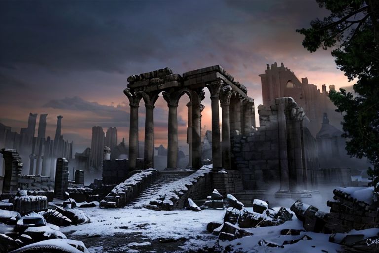 (masterpiece:1.2), (best quality,:1.2), 8k, HDR, ultra detailed, ((photorealistic)), professional light, cinematic lighting, fashion photography, ambient lighting,<lora:detail_slider_v4:3>, ruins of a sinister tower on a hill, magical lights, FanRu <lora:FantasyRuins-10:0.9>, ((perfect hands)), epiCPhoto