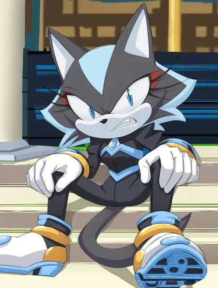 score_9, score_8_up, score_7_up, solo, BREAK, 1girl, full body
<lora:Blizzardtest:1>, blizzard, cat, furry, eyelashes, makeup, tail, blue eyes, black fur, light blue fur, white gloves, black bodysuit, eyeshadow angry, fangs, black pupils, source_anime, sitting, looking at viewer