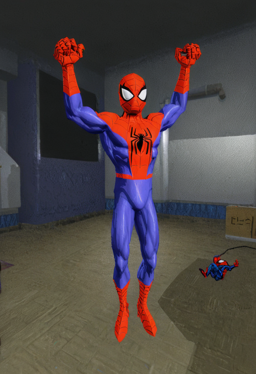 <lora:3D_Movie_Maker_XL:1.1> a screenshot from a 1990s VGA Spider-Man game