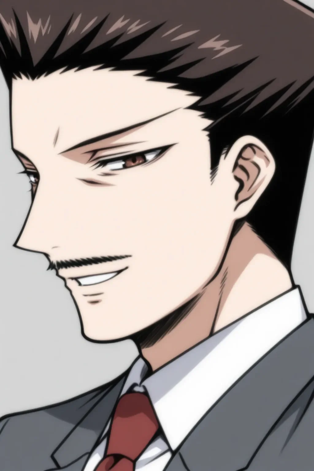 <lora:yamazaki_atsusi_ozisama_ilxl:1>masterpiece, best quality, yamazaki_atsusi_ozisama_ilxl, 1boy, male focus, (mustache:0.5), upper body, smile. profile