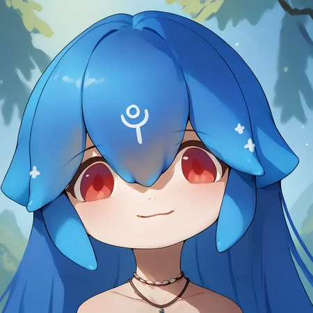score_9, score_8_up, score_7_up, source_anime, solo, 1girl, BaoDef, mutsukiface, chibi, portrait, smile, closed mouth, blue hair, liquid hair, long hair, hair between eyes, bangs, necklace <lora:meme_mutsukiface_ponyXL:1> <lora:Bao_XLPD:1>
