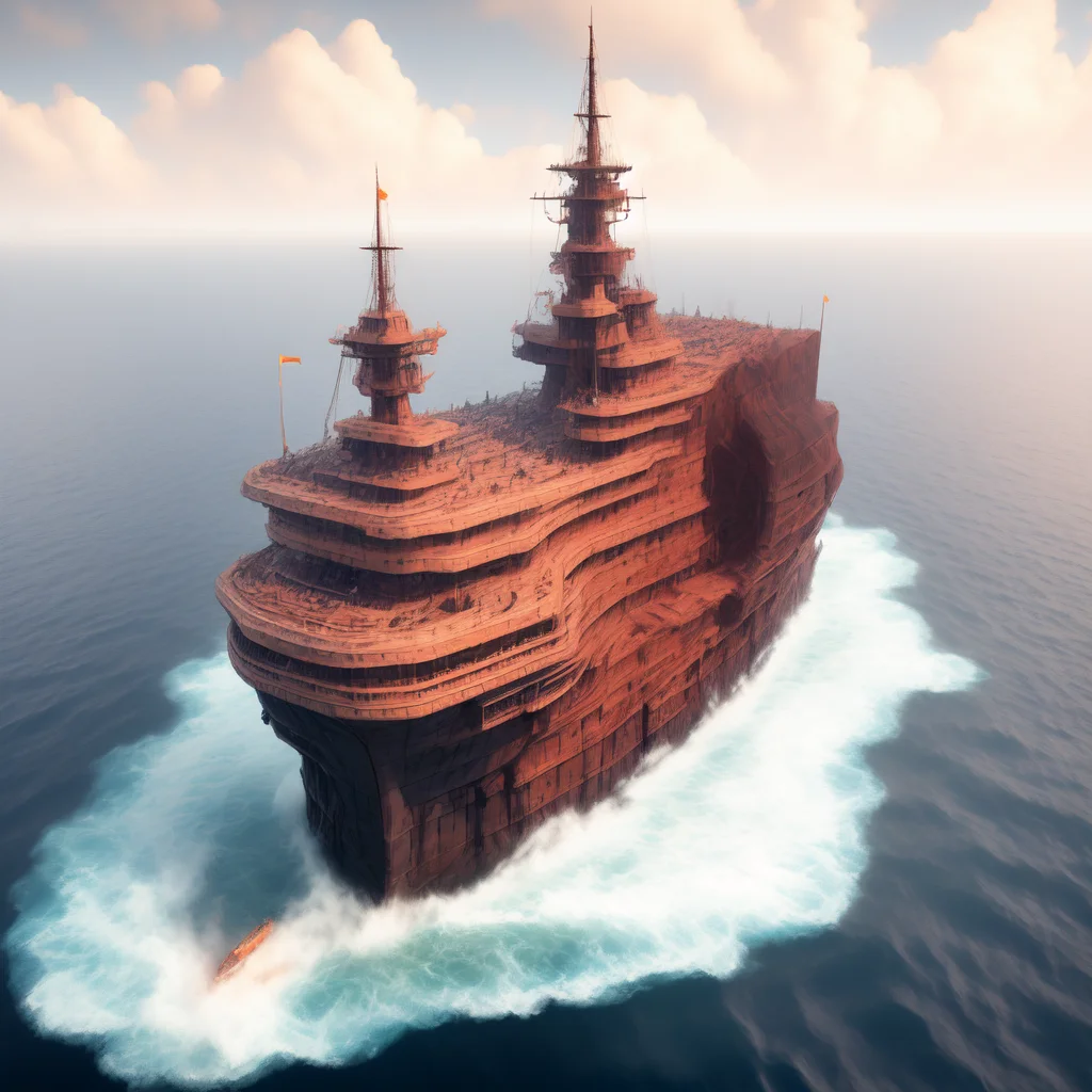 (BoneFortress:1) giant ship in the middle of the ocean <lora:BoneFortress:0.8>