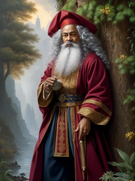 detailed oil painting \(medium\) of m4n3 as a gnome illusionist wearing robes and a jaunty bowler in the style of Clyde Caldwell <lora:LORA-XenoDetailer-v2:0.4> <lyco:neg4all_bdsqlsz_V3.5:1.0> , <lyco:GoodHands-beta2:1.0>, (masterpiece, best quality, high quality, highres, ultra-detailed)