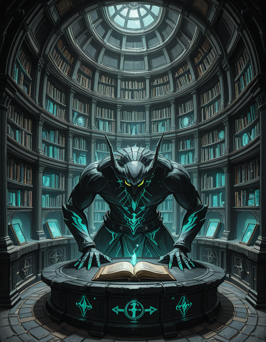 Buried deep within the necromancerâs fortress lies the Library of the Forgotten, an ancient, labyrinthine archive where no living hands have ever turned a page. The immense chamber stretches endlessly into the darkness, its towering bookshelves carved from obsidian and bone, spiraling upwards into unseen heights. The very air hums with an eerie resonance, filled with the whispers of knowledge long abandoned by the mortal world.
The shelves are packed with tomes bound in withered flesh, their covers etched with shifting runes that glow faintly with unholy light. Some books seem to breathe, their spines expanding and contracting like living creatures, while others are locked with chains of rusted iron, sealed by ancient curses too dangerous to be unleashed. Scrolls, brittle with age yet untouched by time, hover in the air, slowly unraveling and reforming, as if reading themselves in a silent, endless cycle.
At the heart of the library stands a massive circular desk, hewn from black stone and inlaid with veins of glowing green energy. Upon its surface, quills made from skeletal fingers hover above open grimoires, tirelessly transcribing forbidden knowledge in ink that shimmers like liquid shadow. Dust does not settle hereâonly the weight of forgotten secrets, pressing down like an invisible hand upon any who dare enter.
Above, the ceiling is a vast cosmic void, an endless expanse of swirling darkness where distant, malevolent stars flicker in unnatural constellations. Occasionally, something moves between the stars, a shape vast and unknowable, watching the library in silence.
In the farthest reaches of the chamber, towering stone monoliths stand, inscribed with ever-shifting text in a thousand dead languages. Some glow faintly, others pulse like beating hearts, their inscriptions rearranging as if whispering among themselves. The floor between them is covered in intricate ritual circles, their markings pulsating with a faint, necrotic glow, hinting at the presence of knowledge too terrible to be contained within mere books.
No footsteps ever disturb the silence, no voices break the eternal stillnessâonly the endless rustling of pages turning on their own, the quiet scraping of phantom quills, and the occasional, distant sound of something shifting among the shelves.
This is not a place of learning.
It is a tomb of knowledge, a repository of secrets too dangerous to be spoken, where books are not just readâthey watch, listen, and remember.
Style & Mood :
- Dark fantasy, gothic horror, necromantic aesthetics
- Cinematic, highly detailed, eerie lighting
- Infernal atmosphere, filled with shadows, glowing runes, and whispering books
- Inspired by the works of ZdzisÅaw BeksiÅski, H.R. Giger, and dark medieval occultism 
<lora:SDXLFaeTastic2400:0.4> <lora:extremely_detailed:0.4> extremely detailed,necromancer l1br4ry, <lora:necromancer_l1br4ry-i:1>, Masterpiece,best quality,hi res,8k,hi res,8k,award winning,(sharp focus, intricate, highly detailed),