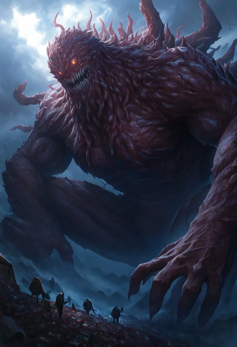 masterpiece, best quality, newest, absurdres, highres, 
TWEV1.0, no humans, monster, giant,