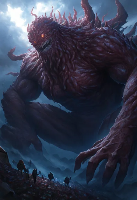 masterpiece, best quality, newest, absurdres, highres,
TWEV1.0, no humans, monster, giant,