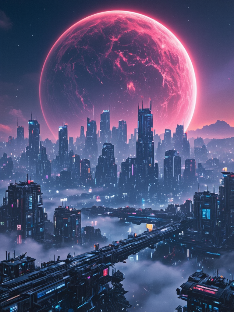 <lora:Space_Worlds_01__Poetic_flux_beta:1> sw01p_flux, whatever cyberpunk, waves, detailed planet, cyberpunk city, neons,