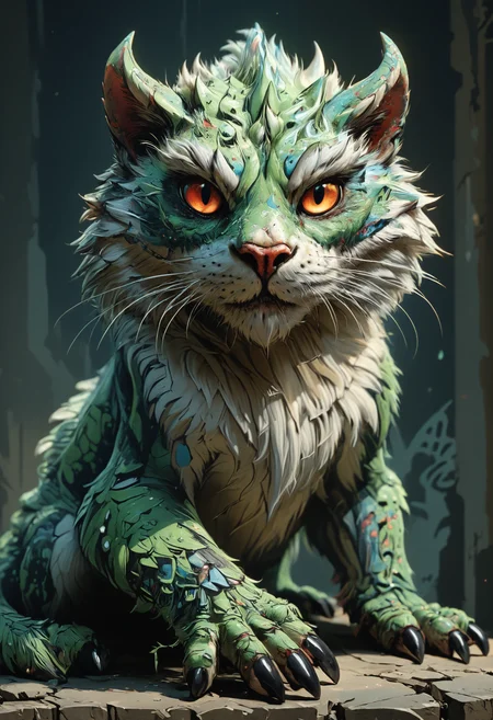 <lora:Mythical_Beasts:0.8> fmb Lurking shadow with razor-sharp claws,  <lora:detailed_notrigger:0.8>, glow in the dark, <lora:Ive_Got_The_Power:0.8>, <lora:Graffiti_SDXL:0.5> ais-graffiti