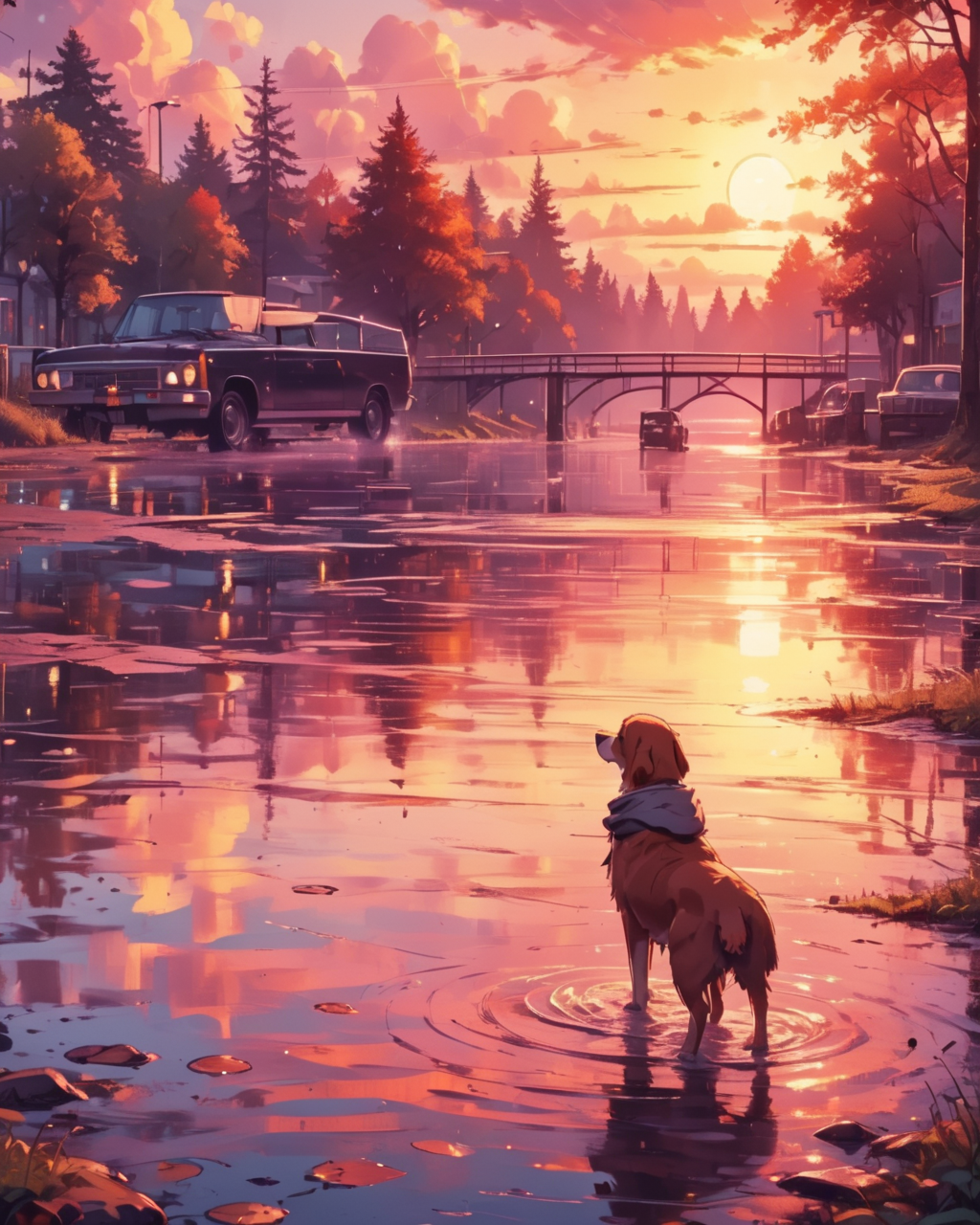 Dreamyvibes artstyle, sunset in seattle <lora:Dreamyvibes - Alt-Version - Trigger is Dreamyvibes Artstyle:1>