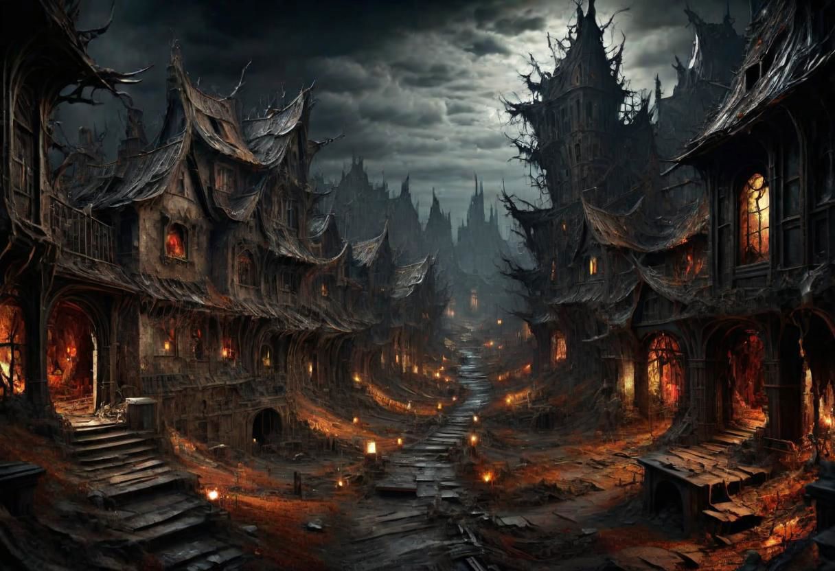 EdobHorrorLandscape,
ghst-3000, OverallDetail,
A landscape of a curse village in europe,
hopeless, nightmare, broken lights, dark ambiant,
HDR, HD textures, intricated details, 8k,