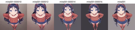 masterpiece,best quality,newest,absurdres,highres,
mita/,solo,a girl,simple background,<lora:mita001-000010:1>,facing viewer,full body,red thighhighs,long long sleeves,red sweater,blue eyes,standing,(leaning forward:0.8),fisheye,facing viewer,hands on hips,2 hair ornaments,