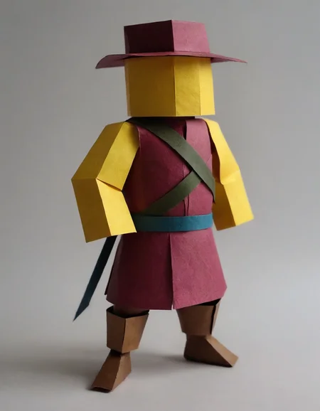 made out of ral-ppr, papercraft, paper, Male Peasant, <lora:ral-ppr-sdxl:0.7>, cinematic light, quality, deep rich colors, epic, glowing, advanced cinematic perfect light, positive emotional, illustrious, exquisite color, enchanted