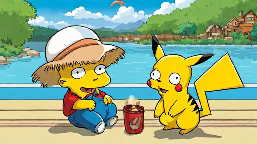 A cute Pikachu is playing with friends, simpstyle <lora:SDXL-simpstyle-Lora:1>, Very detailed, clean, high quality, sharp image