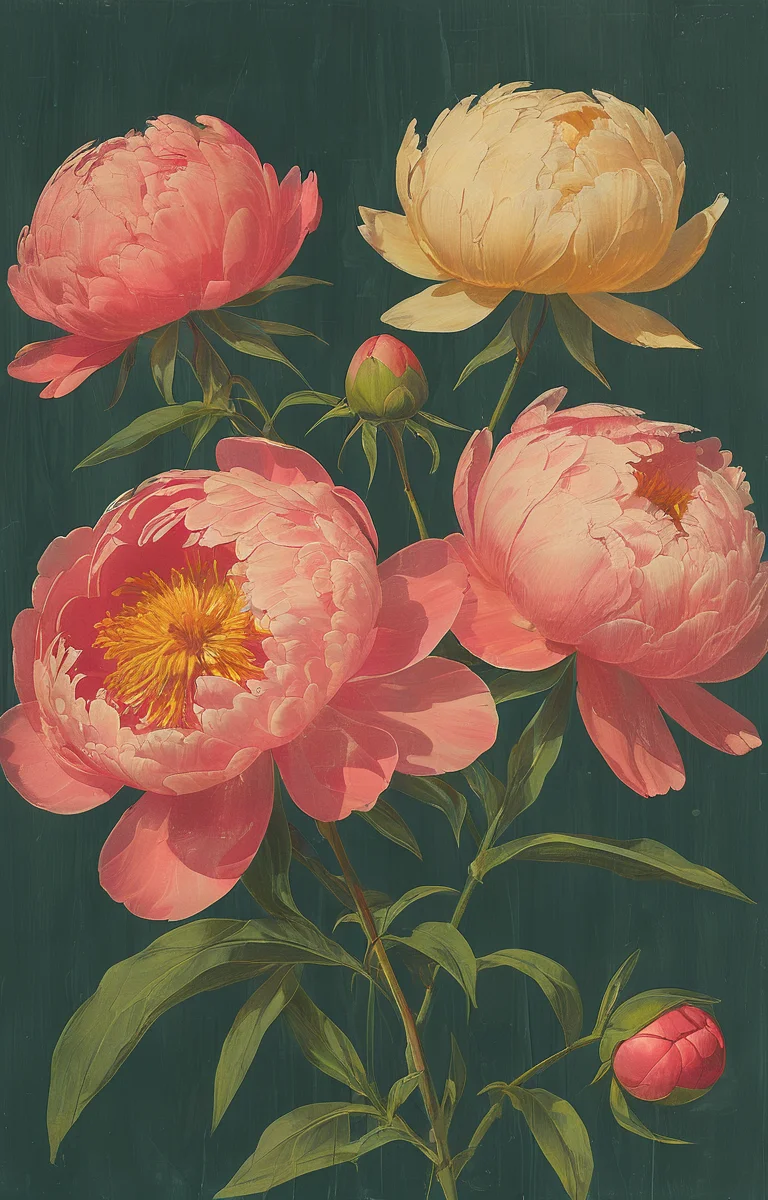 masterpiece,best quality,<lora:tbh35-sdxl:0.9>,illustration, decaying peonies