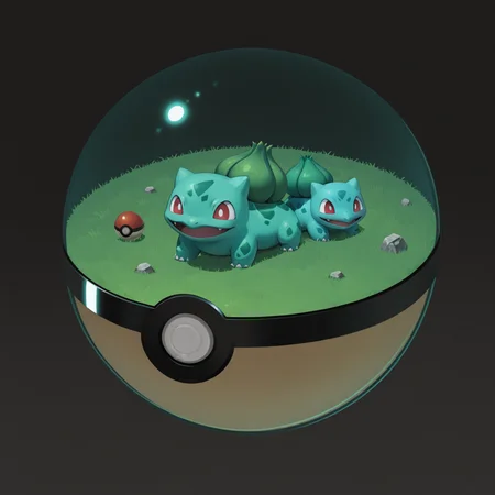 masterpiece, best quality, amazing quality, <lora:Inside_pokeball_buns:0.7> 1ns1d3pok3ball, pokeball, pokemon (creature), no humans,  Bulbasaur, masterpiece, best quality, amazing quality