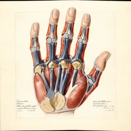 illustrative drawing of a ANATOMY OF A human hand, half,  pomological watercolor <lora:PomologicalConfig4DebWITHTE4RP:1>